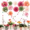 Wedding Party Decorations - 15Pcs Pink, Sage Green, Ivory Tissue Paper Pom Pom for Birthday Pastel Decorations, Engagement Baby/Bridal Shower Anniversary Valentine Dot Paper Backdrop Decor
